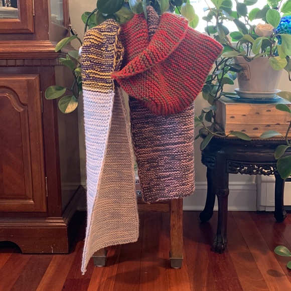 Super funky chunky handmade scarf shawl OOAK - Picture 3 of 6